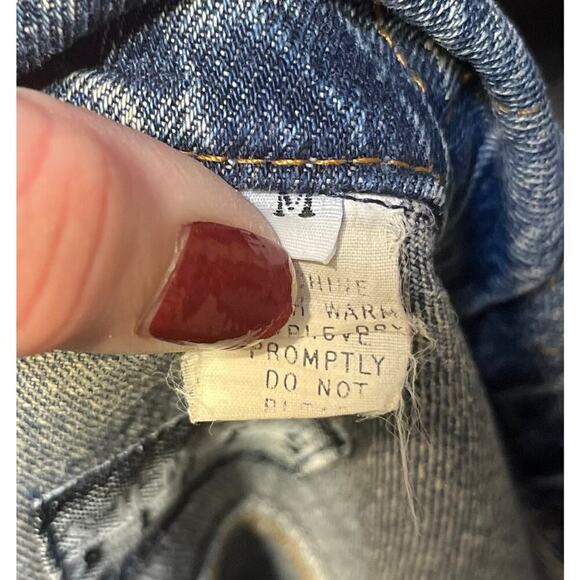 Vintage Sunset Blues Denim Jacket Sz Medium Acid Wash 80s 90s Hipster Button - Picture 8 of 10